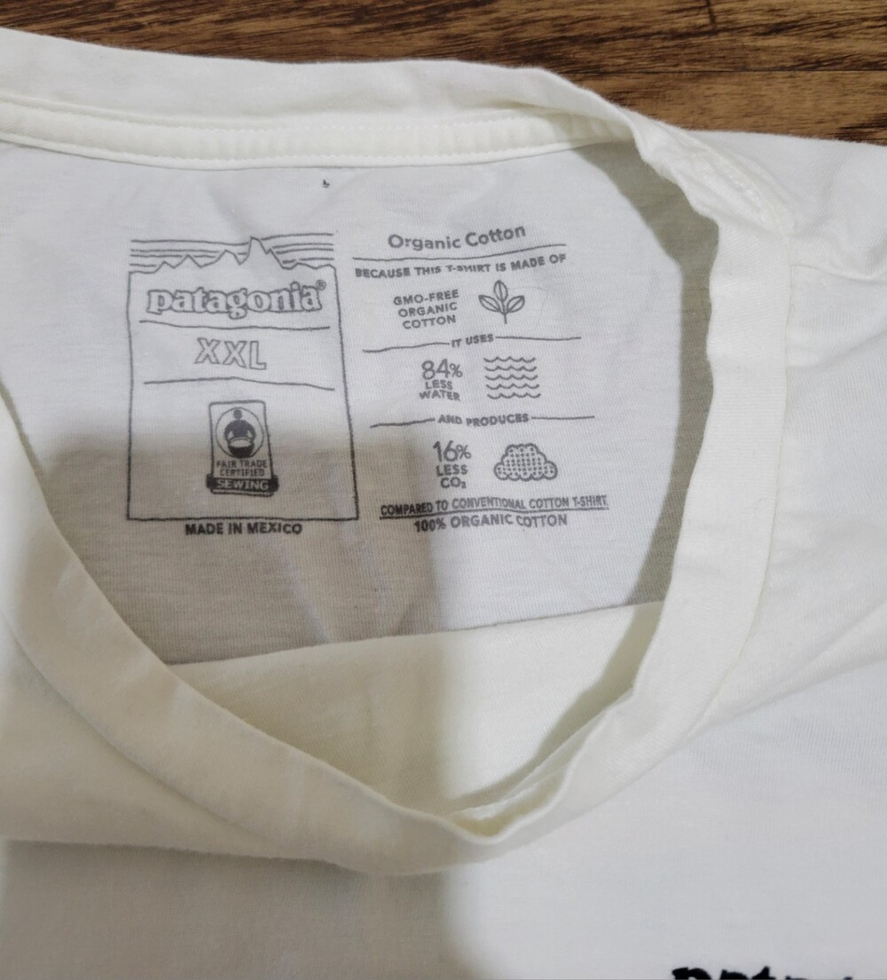 Patagonia Womens Organic Tee 2XL White Save Our Home Planet - Picture 5 of 12